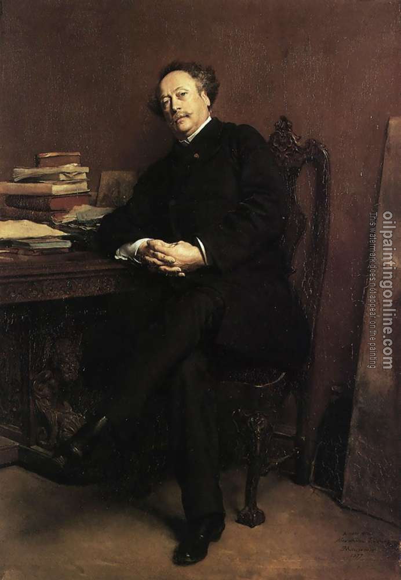 Meissonier, Jean-Louis Ernest - Portrait of Alexandre Jr Dumas